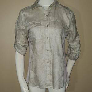 Calvin Klein Linen Safari Style Shirt